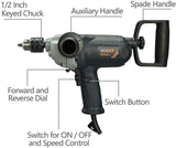 MAXXT Drill Mixer Set with Spade Handle 1/2 inch Electric Corded Mixing Drill Machine 9A Motor Concrete Mud Mixer MAXXT