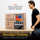 HORUSDY Wall Mounted Storage Bins Parts Rack 30PC Organizer Garage Plastic Shop Tool for Men's Gift, Blue,Orange,Red HORUSDY