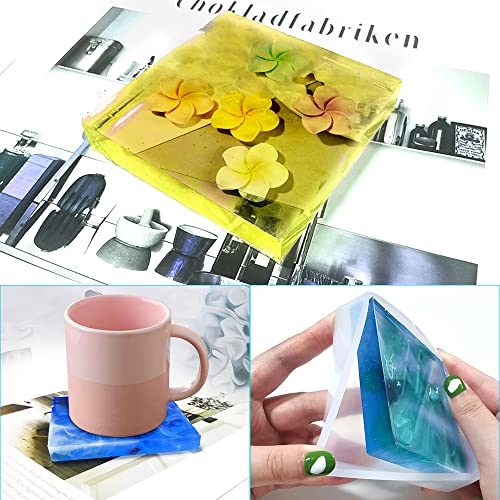 11 Pcs Resin Molds, FineGood Square Silicone Molds for Epoxy Resin Ball Epoxy Resin Molds DIY Cube Box Resin Casting Molds for Jewelry Soap Dried FineGood