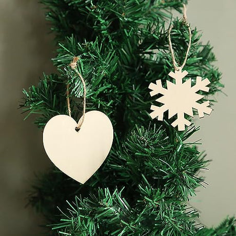 32 Pack 4 Inch Wood Heart Cutouts Unfinished Wooden Heart Hanging Ornaments DIY Heart Craft Gift Tags for Thanksgiving Christmas Home Party Xonzmmk
