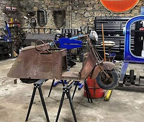 Eastwood Heavy Duty Folding Sawhorse | Holds up to 1500 lbs Capacity | 5 Way Height Adjustable Solid Steel Saw Horse | Portable Work Bench Design Eastwood