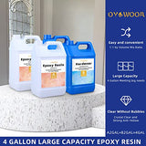 OYOOWOOA Deep Pour Epoxy Resin 4 Gallons Liquid Resina Epoxica para Madera Transparente Crystal Clear Casting Resin for Garage Floor River Tables OYOWOOA