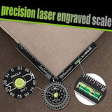 Miter Saw Protractor,Aluminum Protractor Angle Finder with Level Gauge High Precision Laser Inside & Outside Miter Angle Finder for Angle Finder Miotorio