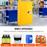VEVOR Safety 45 Gal, Cold-Rolled Steel Flammable Liquid Storage Cabinet, 42.9 x 18.1 x 65.2 in Explosion Proof with 2 Adjustable Shelves 2 Manual VEVOR