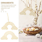 Unfinished Wooden Rainbow Cutouts: 20PCS Rainbow Wood DIY Craft Shapes Ornaments Blank Wood Slices Embellishments for Wedding Birthday Christmas EXCEART