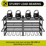 KAFAHOM Power Tool Organizer, 8 Drill Holder Wall Mount, 4 Layers Garage Tool Organizers and Tool Storage Rack, Heavy Duty Metal Tool Shelf with KAFAHOM