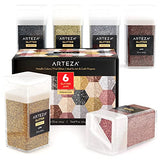 Arteza Fine Glitter, Set of 6, Metallic Glitter for Resin in 1.5-oz Bottles, Arts and Crafts Supplies for Art Class, After-School Programs, and ARTEZA