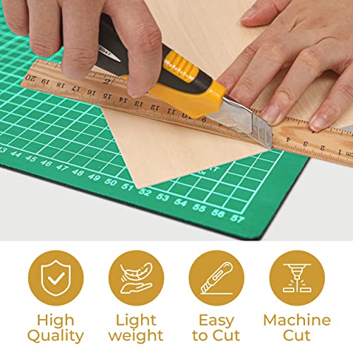 Calvana (12-Pack) 12”x12”x1/8” Balsa Sheets for Crafts - Perfect for Architectural Models Drawing Painting Wood Engraving Wood Burning Laser Scroll Calvana