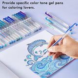 Shuttle Art 60 Pack Blue Tone Gel Pens, 30 Blue Tone Gel Pens with 30 Refills for Adults Coloring Books Journaling Drawing Nature, Landscapes, Shuttle Art