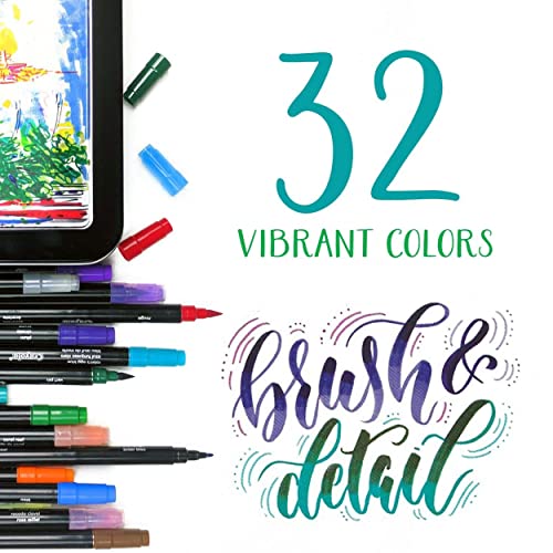 Brush & Detail Dual Tip Marker Set (32Ct), Adult Coloring Markers, Gifts  for Teens & Adults