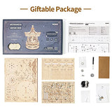 ROKR 3D Wooden Puzzles Music Box - DIY Model Building Kit Mechanical Merry-go-Round Exquisite Display Gifts for Teens Man/Woman Family ROKR