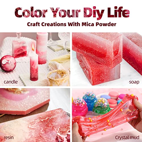 ISTOYO Mica Powder for Epoxy Resin, 30 Color Cosmetic Grade Mica Powder, Pigment Powder, Resin Supplies for Lip Gloss, Resin Molds, Soap Making ISTOYO