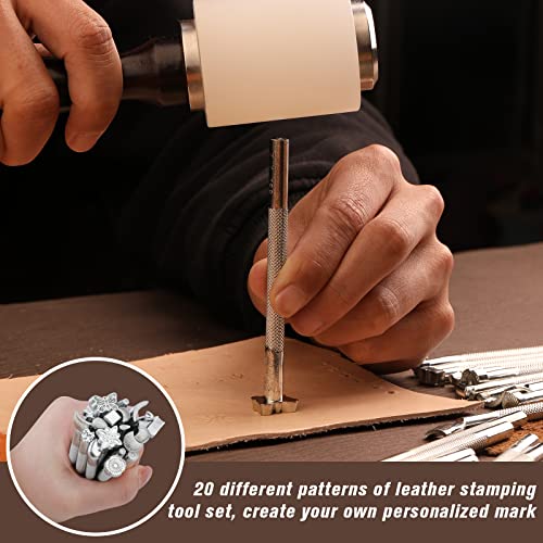LOKUNN Leather Tooling kit, Leather Crafting Tools and Supplies Kit, Leather Working Tools, Leather Crafting Kit, Leather Sewing Tool Kit for LOKUNN