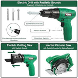 Vextronic Kids Tool Set 36 PCS with Electric Toy Chainsaw Drill Circular Saw with Realistic Sounds, Toy Tool Set for Toddlers 3 4 5 6 7 8, Pretend Vextronic