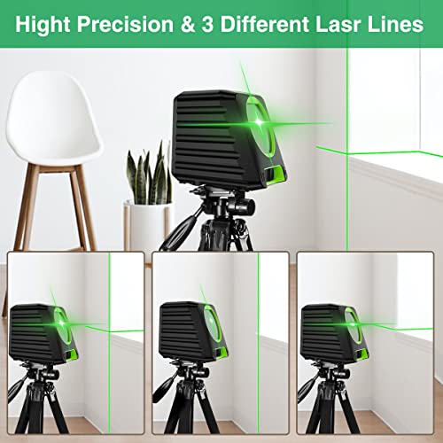 Self-leveling Laser Level - Huepar Box-1G 150ft/45m Outdoor Green Cross Line with Vertical Beam Spread Covers of 150°, Selectable Laser Lines, 360° Huepar
