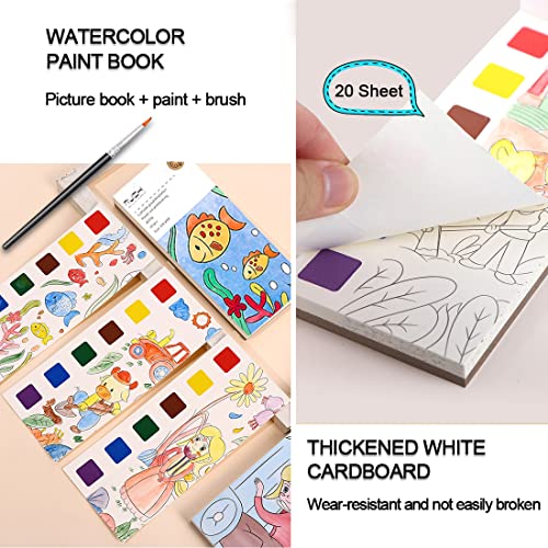 BAOXUE 4Pack Water Color Paint Sets for Kids, Pocket Watercolor Painting  Book, Paint With Water Books for Toddlers, Art Craft Set for Drawing with