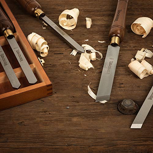IMOTECHOM 8-Pieces HSS Wood Turning Tools Lathe Chisel Set with Wooden Box IMOTECHOM