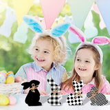 Whaline 8Pcs Easter Wooden Bunny Cutouts 4 Designs Unfinished Bunny Table Sign Pine Blank Wood Bunny Freestanding with Hemp Rope for Easter Spring Whaline