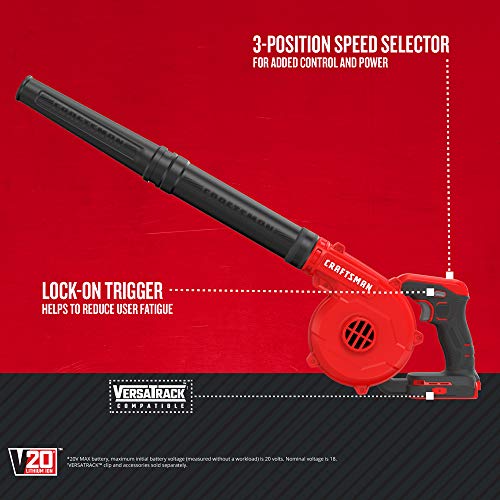 CRAFTSMAN V20 Cordless Leaf Blower, 125 mph, Bare Tool Only (CMCBL0100B) Craftsman