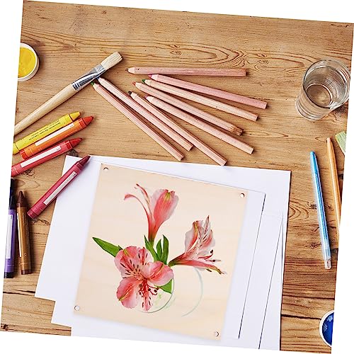 COHEALI 4pcs Square Blank Drawing Board Unfinished Door Plaque Hanging Blank Sign Decorative Signs Unfinished Painting Boards Wedding Decor Front COHEALI