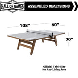 Hall of Games Indoor Table Tennis Table Regulation Size Tennis Table, with Clip-On Net, Easy Assembly, for Family Game Rooms Hall of Games