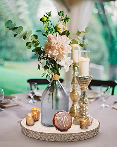 Wood Slices 6 Pack 9-10.5 Inch Large Wood Rounds Natural Wood Slices for Centerpieces,Wedding&BabyShower,Table Decorations,Crafts,DIY,Arts BeNiNat