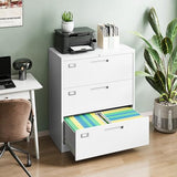 Letaya 3 Drawer File Cabinets with Lock,Metal Lateral Filing Cabinets for Home Office Organization Hanging Storage Letter/Legal/F4/A4(Assembly Letaya