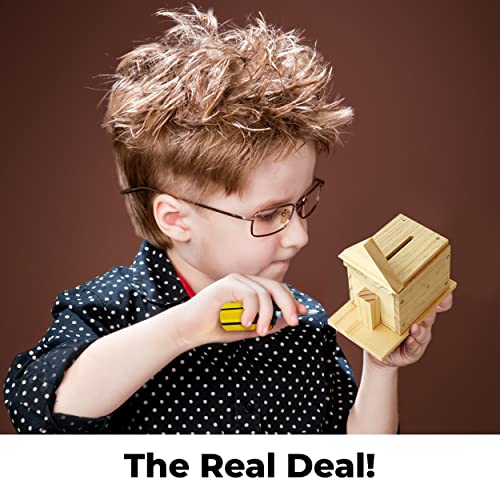 Kraftic Woodworking Building Kit for Kids and Adults, with 6 Educational Arts and Crafts DIY Carpentry Construction Wood Model Kit Toy Projects for Kraftic