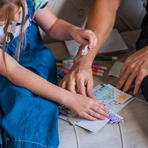 Mr. Pen- Blank Puzzle, 8 Pack, 28 Pieces/Pack, 5.5 x 8.1 Inches, White, Blank Puzzles to Draw on, White Puzzle, All White Puzzle, Blank Puzzle Pieces Mr. Pen