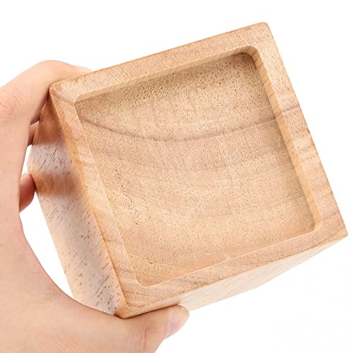 TAICHEUT 6 Pack Wood Bed Risers, 4 Inch Natural Square Dark Wood Furniture Lifters, Heavy Duty Wood Extenders for Beds, Tables, Sofas, Dressers, TAICHEUT
