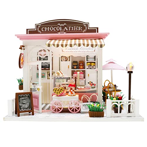 Spilay Dollhouse Miniature with Furniture,DIY Dollhouse Kit Mini Handmade Crafts with Dust Cover and Music Box,1:24 Scale Creative Room Birthday for Spilay