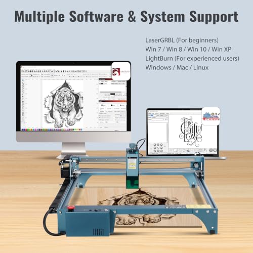 Rengue Laser Engraver, 10W Output Cutter Machine, 72W Laser Cutter Machine, Laser Engraving Machine for Metal, Wood, Paper, Acrylic, Glass, Leather - WoodArtSupply