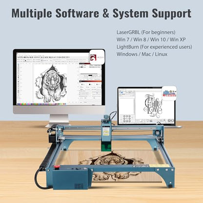 Rengue Laser Engraver, 10W Output Cutter Machine, 72W Laser Cutter Machine, Laser Engraving Machine for Metal, Wood, Paper, Acrylic, Glass, Leather - WoodArtSupply