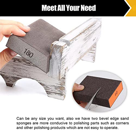 BOSHCRFAT 10 Pack Sanding Block, Washable and Reusable Sanding Sponge for Wood Drywall Metal Glasses Coarse/Medium/Fine/Superfine in BOSHCRAFT