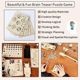 Hallisun 3D Wooden Puzzle for Adults, Wooden Red Wine Rack Mechanical Model Kit, DIY Funny Puzzle Handicraft Wood Craft Kit, Birthday Gift for Family Hallisun