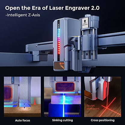 IKIER K1 Ultra Laser Engraver with Air Assist and Rotary Roller, 36W Output Laser Cutter and Engraver Machine, 180W DIY Laser Engraving Machine,