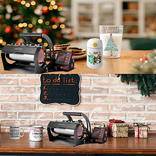 Pro Tumbler Mug Heat Press Machine 10-30 oz,Tumblers Heat Press Sublimation Straight Skinny Tumblers Press Glass Jar Cans, 11oz 20oz 16oz 30oz AKEYDIY