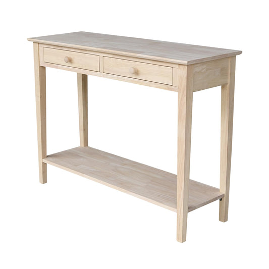 IC International Concepts Spencer Server Table, 48 in W x 17 in D x 36 in H, Unfinished - WoodArtSupply