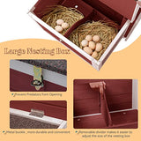 Petsfit Large Chicken Coop with Upgraded Perches, Wooden Outdoor Chicken Cage with Large Nesting Box, Weatherproof Open Asphalt Roof, and Removable Petsfit