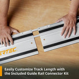 POWERTEC 71885 110" Track Saw Guide Rail Kit for Makita or Festool | Includes 2x55 Guide Rails/Protective Guide Rail Bag/Rail Connectors/2 Tracksaw POWERTEC
