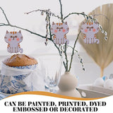 ibasenice 100pcs Wood Cat Cutouts Unfinished Wood Cat Shape Cutouts Blank Wood Cat Lover Pet Animal Door Hanger Wood Cat Ornament Slices for DIY ibasenice