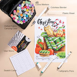 Brush Tip Alcohol Markers Set - 49 Colors Dual Tip Permanent Art Markers for Adult Coloring Artist Sketching Illustration Drawing, Alcohol Based SFAIH
