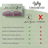 Mandala Rock Painting Kit - Mandala Dotting Tools Kit - Large Wooden Rocks for Painting, Mandala Stencils, Acrylic Paints, Dotting Tools for Painting Moon Garden