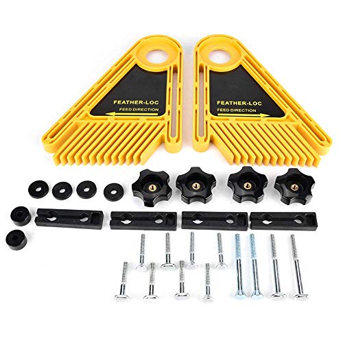 Featherboard for Table Saws, Adjustable Double Feather Board with Plastic Slide Block Gasket and Screws, Professional Multipurpose Table Saw Liccx