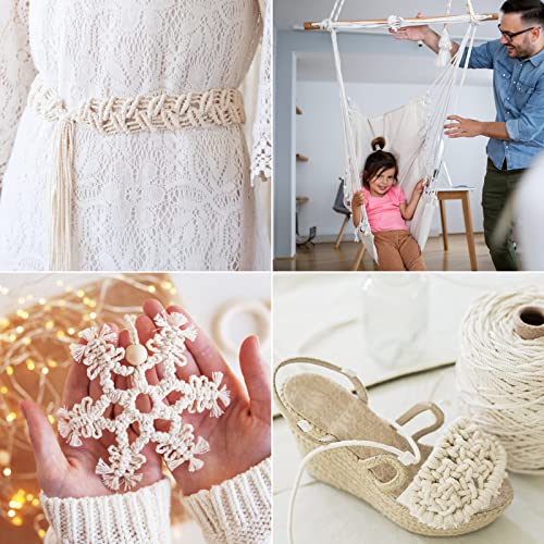 Hdviai 121Pcs Macrame Kit, Macrame Supplies 3mm x 109Yards Macrame Cord for Macrame Kits for Adults Beginners, with Accessories Like 100Pcs Beads and Hdviai