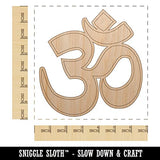 Om Aum Hinduism Buddhism Jainism Yoga Symbol Unfinished Wood Shape Piece Cutout for DIY Craft Projects - 1/8 Inch Thick - 6.25 Inch Size Sniggle Sloth