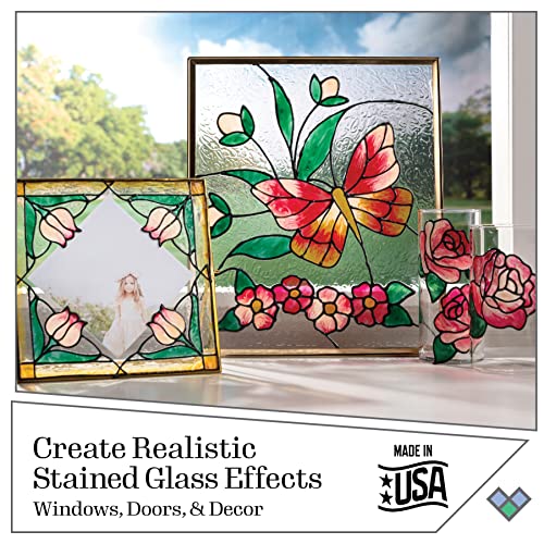 Gallery Glass, Floral Stained Kit, Glass Paint Set for DIY Arts and Crafts, Perfect for Beginners and Artists, 1 Count (Pack of 6) Gallery Glass
