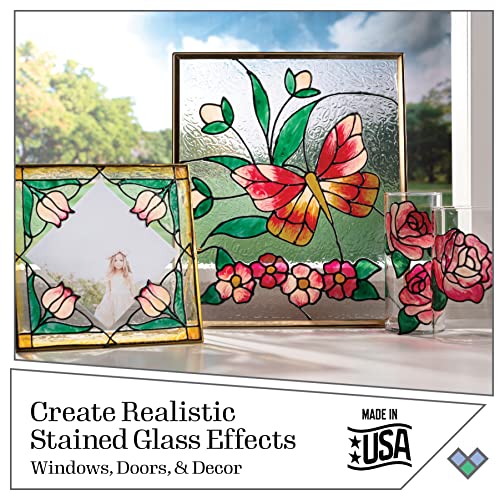 Gallery Glass, Floral Stained Kit, Glass Paint Set for DIY Arts and Crafts, Perfect for Beginners and Artists, 1 Count (Pack of 6)