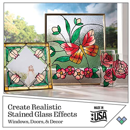 Gallery Glass, Floral Stained Kit, Glass Paint Set for DIY Arts and Crafts, Perfect for Beginners and Artists, 1 Count (Pack of 6)