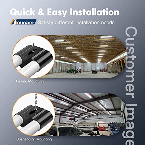 Bbounder 10 Pack Linkable LED Utility Shop Light, 4400 LM, 6500K Cool Daylight, 4 FT, 48 Inch Integrated Fixture for Garage, 40W Equivalent 250W, BBOUNDER